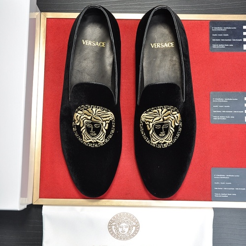 Cheap Versace Leather Shoes For Men #1257475 Replica Wholesale [$85.00 USD] [ITEM#1257475] on Replica Versace Leather Shoes