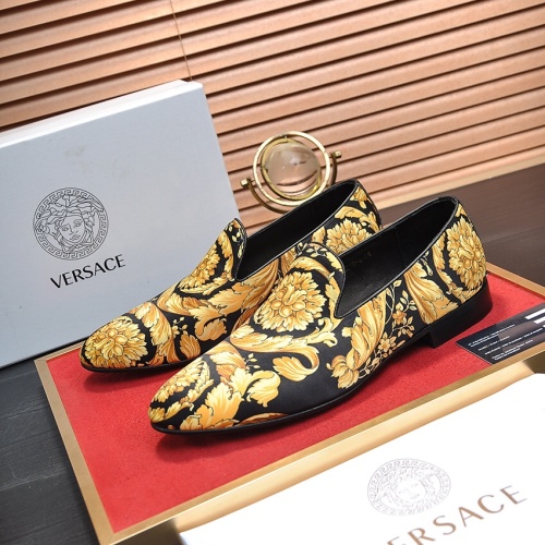 Cheap Versace Leather Shoes For Men #1257484 Replica Wholesale [$85.00 USD] [ITEM#1257484] on Replica Versace Leather Shoes