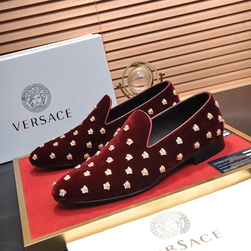 Cheap Versace Leather Shoes For Men #1257485 Replica Wholesale [$88.00 USD] [ITEM#1257485] on Replica Versace Leather Shoes