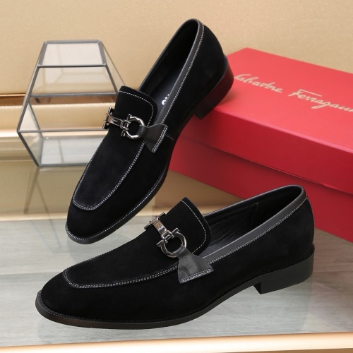 Cheap Salvatore Ferragamo Leather Shoes For Men #1257532 Replica Wholesale [$92.00 USD] [ITEM#1257532] on Replica Salvatore Ferragamo Leather Shoes