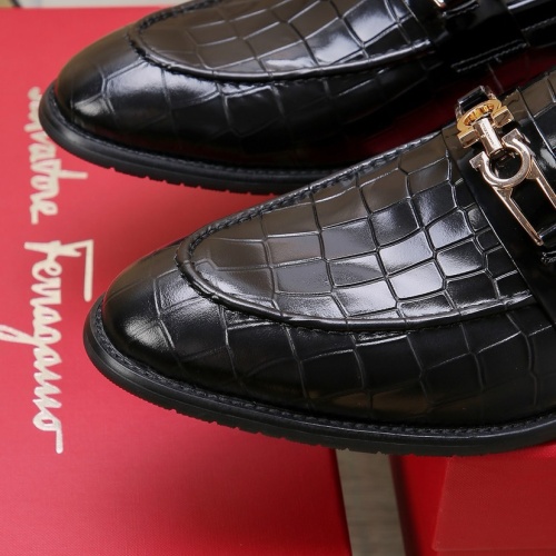 Cheap Salvatore Ferragamo Leather Shoes For Men #1257534 Replica Wholesale [$98.00 USD] [ITEM#1257534] on Replica Salvatore Ferragamo Leather Shoes