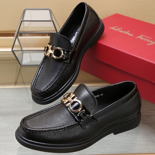 Cheap Salvatore Ferragamo Leather Shoes For Men #1257536 Replica Wholesale [$98.00 USD] [ITEM#1257536] on Replica Salvatore Ferragamo Leather Shoes