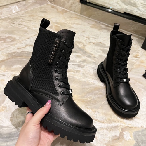 Cheap Chanel Boots For Women #1257761 Replica Wholesale [$115.00 USD] [ITEM#1257761] on Replica Chanel Boots