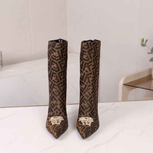 Cheap Versace Boots For Women #1257782 Replica Wholesale [$115.00 USD] [ITEM#1257782] on Replica Versace Boots