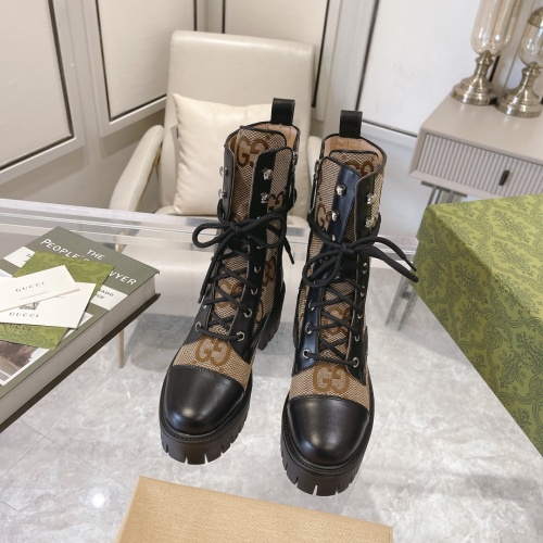 Cheap Gucci Boots For Women #1257877 Replica Wholesale [$105.00 USD] [ITEM#1257877] on Replica Gucci Boots