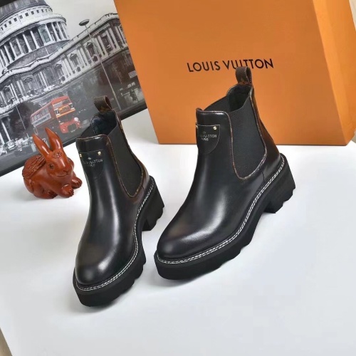 Cheap Louis Vuitton Boots For Women #1258005 Replica Wholesale [$96.00 USD] [ITEM#1258005] on Replica Louis Vuitton Boots