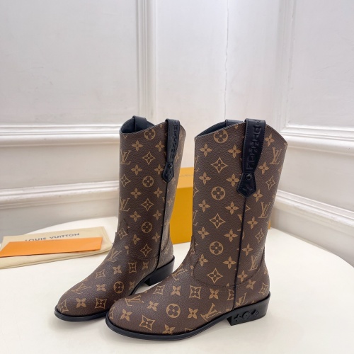 Cheap Louis Vuitton Boots For Women #1258521 Replica Wholesale [$158.00 USD] [ITEM#1258521] on Replica Louis Vuitton Boots