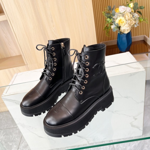 Cheap Chanel Boots For Women #1258607 Replica Wholesale [$105.00 USD] [ITEM#1258607] on Replica Chanel Boots