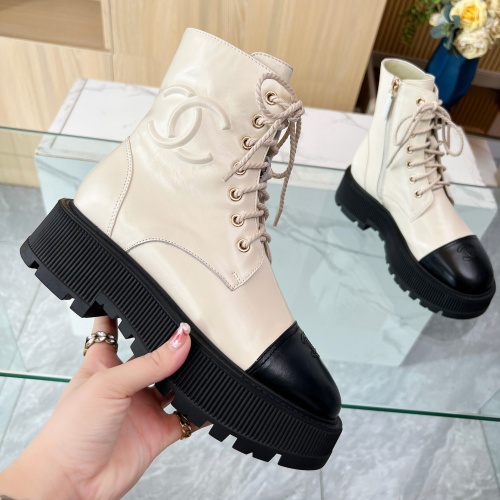 Cheap Chanel Boots For Women #1258608 Replica Wholesale [$105.00 USD] [ITEM#1258608] on Replica Chanel Boots