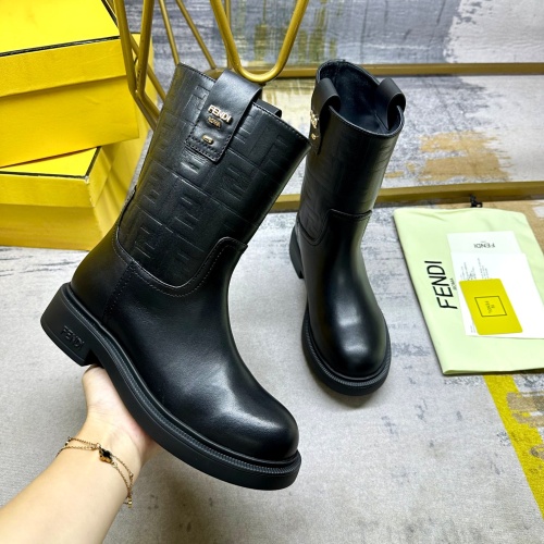 Cheap Fendi Fashion Boots For Women #1258642 Replica Wholesale [$122.00 USD] [ITEM#1258642] on Replica Fendi Fashion Boots