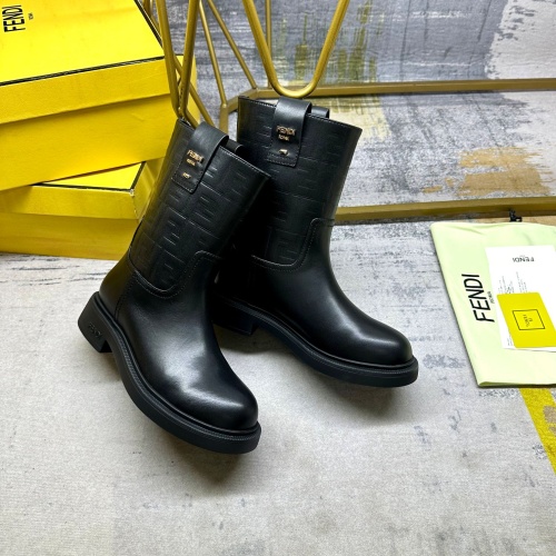 Cheap Fendi Fashion Boots For Women #1258642 Replica Wholesale [$122.00 USD] [ITEM#1258642] on Replica Fendi Fashion Boots