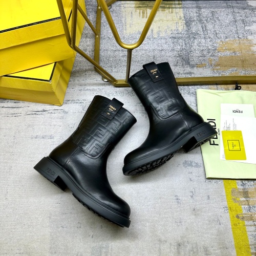 Cheap Fendi Fashion Boots For Women #1258642 Replica Wholesale [$122.00 USD] [ITEM#1258642] on Replica Fendi Fashion Boots