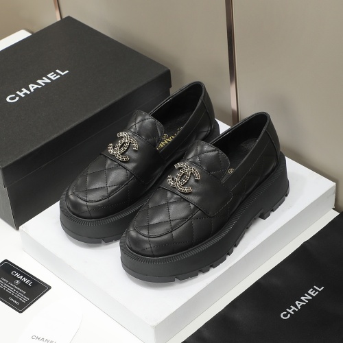 Cheap Chanel Leather Shoes For Women #1258670 Replica Wholesale [$105.00 USD] [ITEM#1258670] on Replica Chanel Leather Shoes