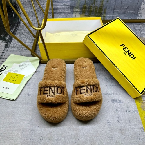 Cheap Fendi Slippers For Women #1258673 Replica Wholesale [$102.00 USD] [ITEM#1258673] on Replica Fendi Slippers