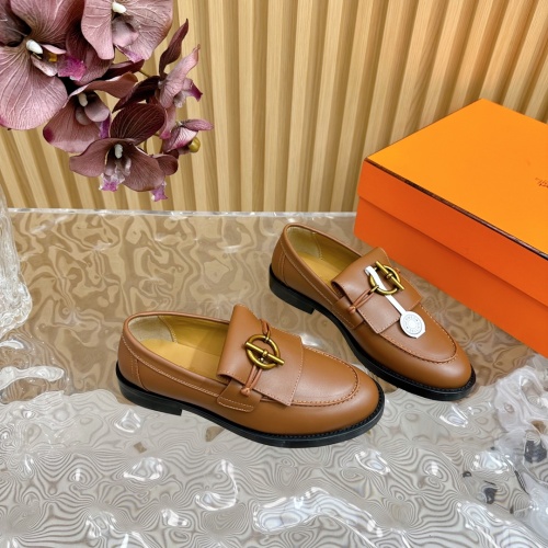 Cheap Hermes Leather Shoes For Women #1258677 Replica Wholesale [$125.00 USD] [ITEM#1258677] on Replica Hermes Leather Shoes