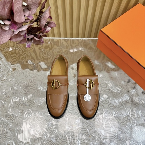 Cheap Hermes Leather Shoes For Women #1258677 Replica Wholesale [$125.00 USD] [ITEM#1258677] on Replica Hermes Leather Shoes