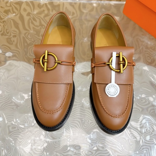 Cheap Hermes Leather Shoes For Women #1258677 Replica Wholesale [$125.00 USD] [ITEM#1258677] on Replica Hermes Leather Shoes