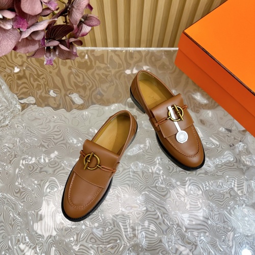 Cheap Hermes Leather Shoes For Women #1258677 Replica Wholesale [$125.00 USD] [ITEM#1258677] on Replica Hermes Leather Shoes