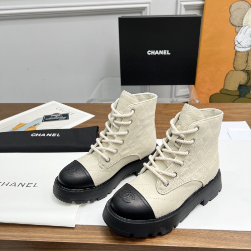 Cheap Chanel Boots For Women #1258691 Replica Wholesale [$105.00 USD] [ITEM#1258691] on Replica Chanel Boots