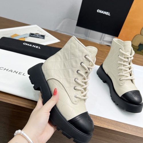 Cheap Chanel Boots For Women #1258691 Replica Wholesale [$105.00 USD] [ITEM#1258691] on Replica Chanel Boots