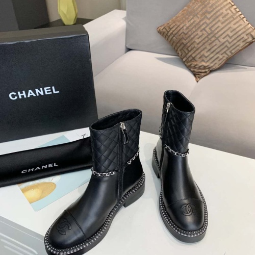 Cheap Chanel Boots For Women #1258699 Replica Wholesale [$102.00 USD] [ITEM#1258699] on Replica Chanel Boots