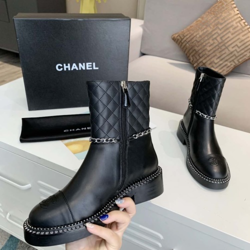 Cheap Chanel Boots For Women #1258699 Replica Wholesale [$102.00 USD] [ITEM#1258699] on Replica Chanel Boots