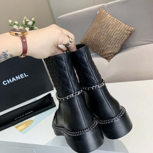 Cheap Chanel Boots For Women #1258699 Replica Wholesale [$102.00 USD] [ITEM#1258699] on Replica Chanel Boots