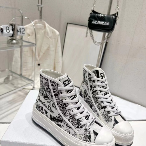 Cheap Christian Dior High Top Shoes For Women #1259055 Replica Wholesale [$105.00 USD] [ITEM#1259055] on Replica Christian Dior High Top Shoes