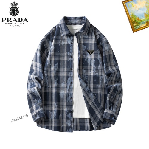 Cheap Prada Shirts Long Sleeved For Men #1260339 Replica Wholesale [$40.00 USD] [ITEM#1260339] on Replica Prada Shirts