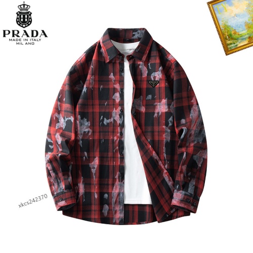 Cheap Prada Shirts Long Sleeved For Men #1260340 Replica Wholesale [$40.00 USD] [ITEM#1260340] on Replica Prada Shirts