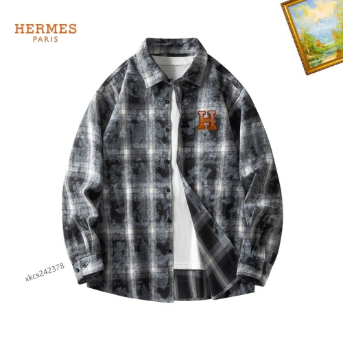 Cheap Hermes Shirts Long Sleeved For Men #1260352 Replica Wholesale [$40.00 USD] [ITEM#1260352] on Replica Hermes Shirts