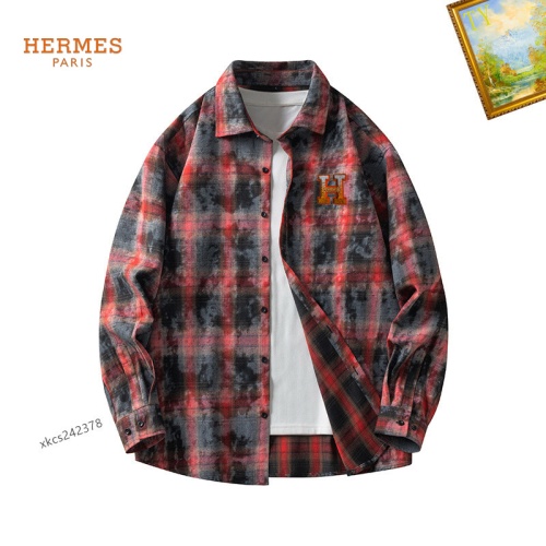 Cheap Hermes Shirts Long Sleeved For Men #1260353 Replica Wholesale [$40.00 USD] [ITEM#1260353] on Replica Hermes Shirts