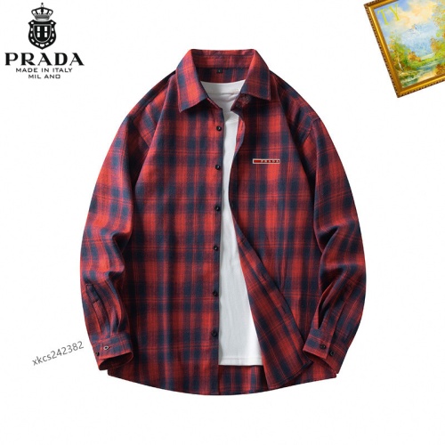 Cheap Prada Shirts Long Sleeved For Men #1260357 Replica Wholesale [$40.00 USD] [ITEM#1260357] on Replica Prada Shirts