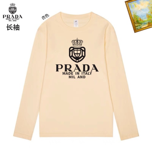 Cheap Prada T-Shirts Long Sleeved For Unisex #1260426 Replica Wholesale [$34.00 USD] [ITEM#1260426] on Replica Prada T-Shirts