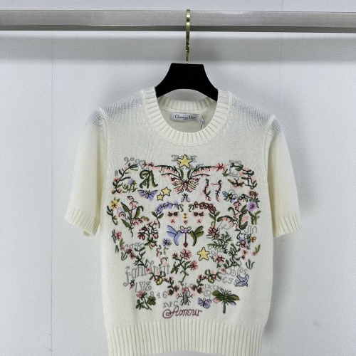 Cheap Christian Dior Sweaters Short Sleeved For Women #1264219 Replica Wholesale [$92.00 USD] [ITEM#1264219] on Replica Christian Dior Sweaters