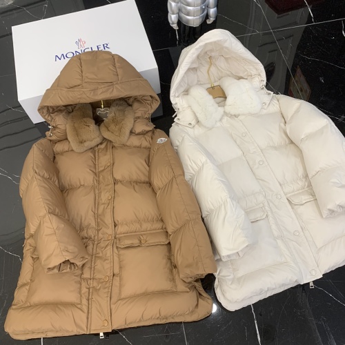 Cheap Moncler Down Feather Coat Long Sleeved For Women #1264265 Replica Wholesale [$314.05 USD] [ITEM#1264265] on Replica Moncler Down Feather Coat