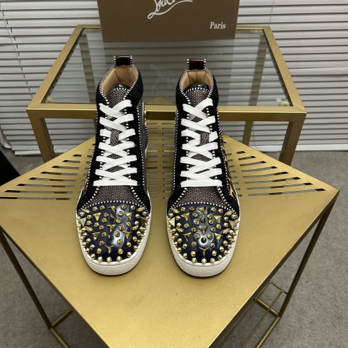 Cheap Christian Louboutin High Top Shoes For Women #1264694 Replica Wholesale [$98.00 USD] [ITEM#1264694] on Replica Christian Louboutin High Top Shoes