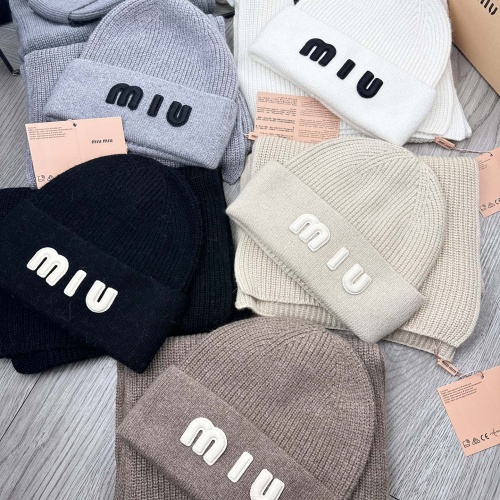 Cheap MIU MIU Hat and Scarf Set #1265119 Replica Wholesale [$52.00 USD] [ITEM#1265119] on Replica MIU MIU Hat and Scarf and Glove Set