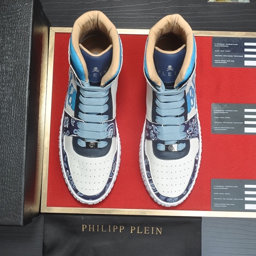 Cheap Philipp Plein PP High Tops Shoes For Men #1265781 Replica Wholesale [$105.00 USD] [ITEM#1265781] on Replica Philipp Plein PP High Tops Shoes