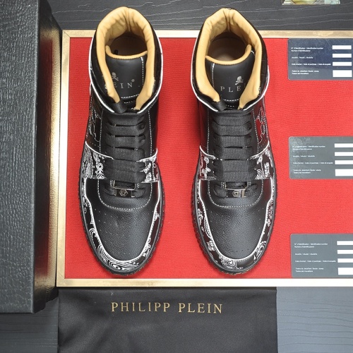 Cheap Philipp Plein PP High Tops Shoes For Men #1265784 Replica Wholesale [$105.00 USD] [ITEM#1265784] on Replica Philipp Plein PP High Tops Shoes