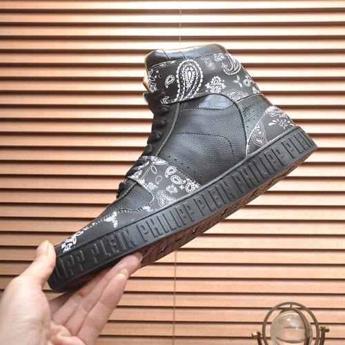 Cheap Philipp Plein PP High Tops Shoes For Men #1265784 Replica Wholesale [$105.00 USD] [ITEM#1265784] on Replica Philipp Plein PP High Tops Shoes