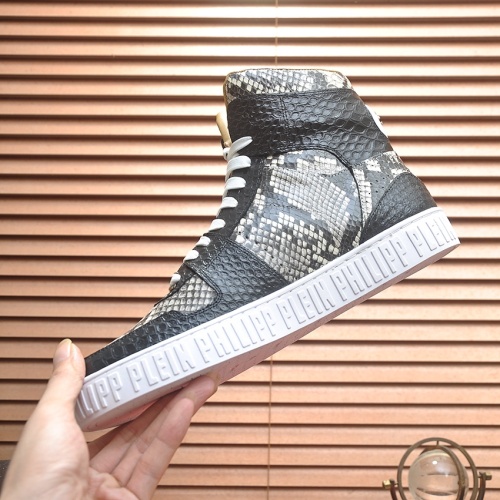 Cheap Philipp Plein PP High Tops Shoes For Men #1265785 Replica Wholesale [$105.00 USD] [ITEM#1265785] on Replica Philipp Plein PP High Tops Shoes