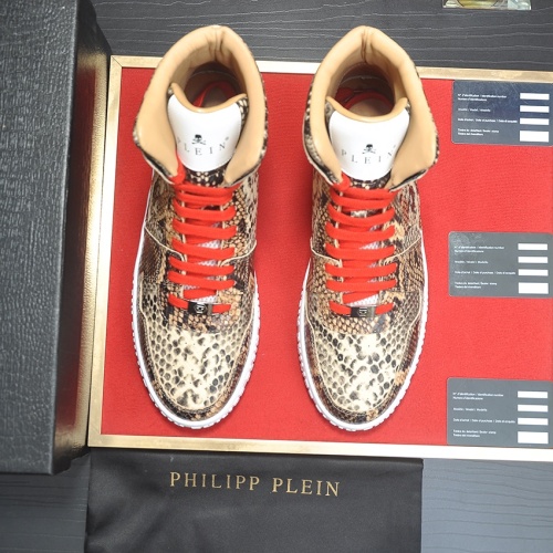 Cheap Philipp Plein PP High Tops Shoes For Men #1265786 Replica Wholesale [$105.00 USD] [ITEM#1265786] on Replica Philipp Plein PP High Tops Shoes