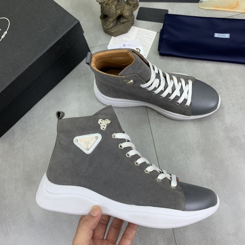 Cheap Prada High Top Shoes For Men #1266043 Replica Wholesale [$105.00 USD] [ITEM#1266043] on Replica Prada High Top Shoes