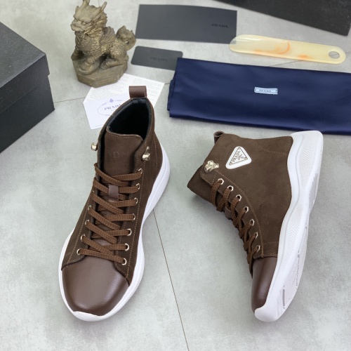 Cheap Prada High Top Shoes For Men #1266048 Replica Wholesale [$105.00 USD] [ITEM#1266048] on Replica Prada High Top Shoes