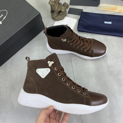 Cheap Prada High Top Shoes For Men #1266048 Replica Wholesale [$105.00 USD] [ITEM#1266048] on Replica Prada High Top Shoes