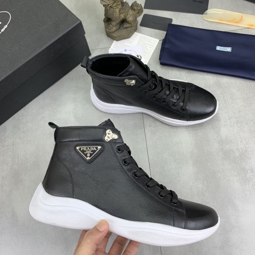 Cheap Prada High Top Shoes For Men #1266051 Replica Wholesale [$105.00 USD] [ITEM#1266051] on Replica Prada High Top Shoes