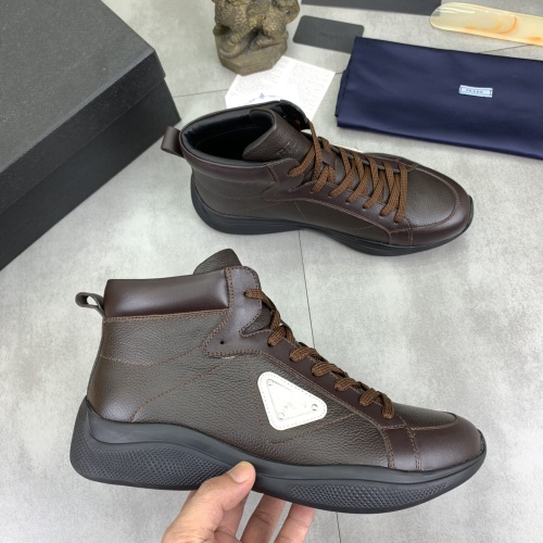 Cheap Prada High Top Shoes For Men #1266057 Replica Wholesale [$105.00 USD] [ITEM#1266057] on Replica Prada High Top Shoes