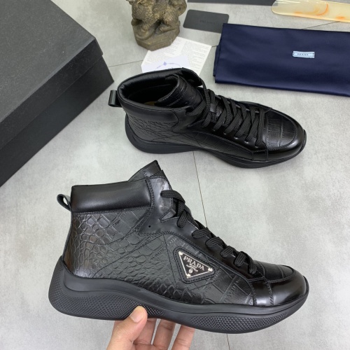 Cheap Prada High Top Shoes For Men #1266057 Replica Wholesale [$105.00 USD] [ITEM#1266057] on Replica Prada High Top Shoes