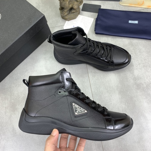 Cheap Prada High Top Shoes For Men #1266058 Replica Wholesale [$105.00 USD] [ITEM#1266058] on Replica Prada High Top Shoes